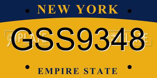 GSS9348 New York License Plate