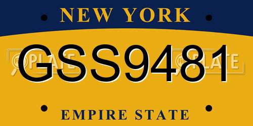 GSS9481 New York License Plate