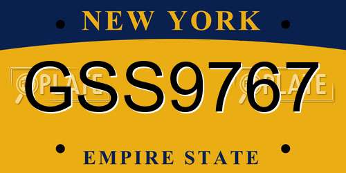 GSS9767 New York License Plate
