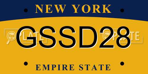 GSSD28 New York License Plate