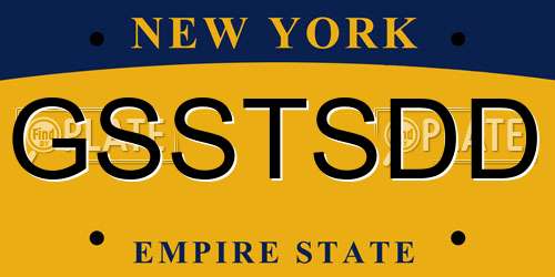 GSSTSDD New York License Plate