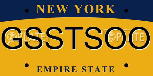 GSSTSOO New York License Plate