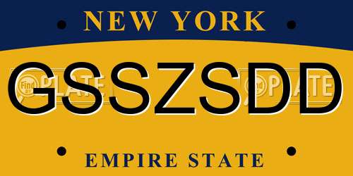 GSSZSDD New York License Plate