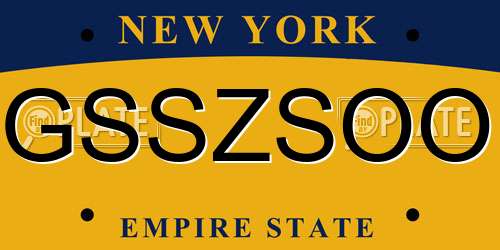 GSSZSOO New York License Plate