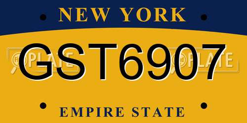 GST6907 New York License Plate
