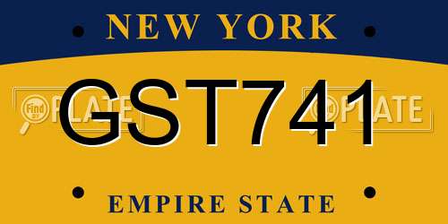 GST741 New York License Plate