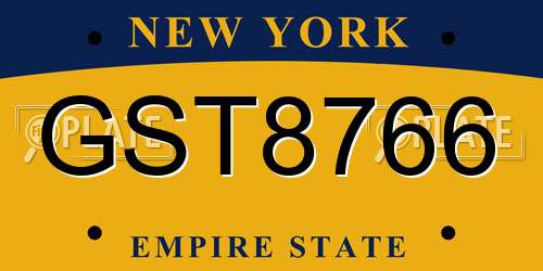 GST8766 New York License Plate