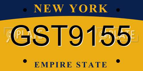 GST9155 New York License Plate