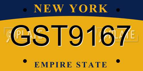 GST9167 New York License Plate