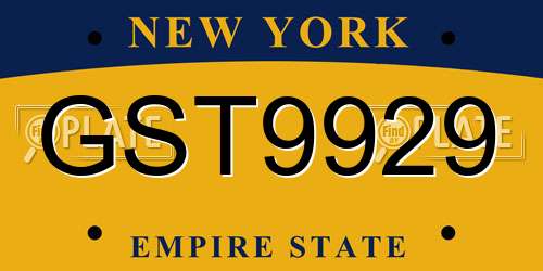 GST9929 New York License Plate