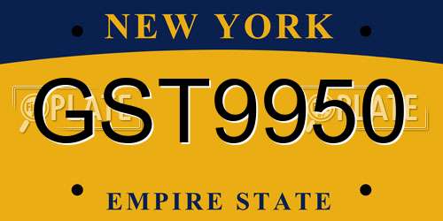 GST9950 New York License Plate