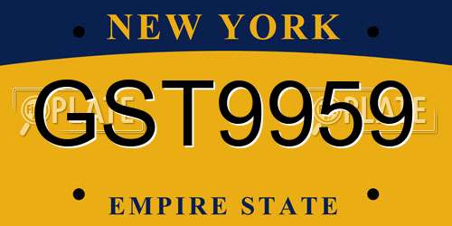 GST9959 New York License Plate