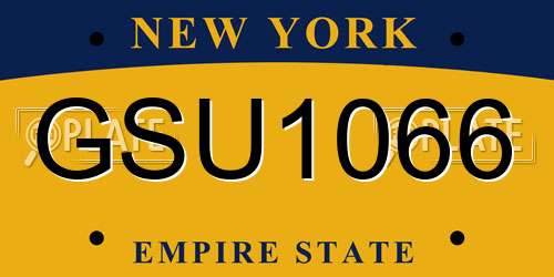 GSU1066 New York License Plate