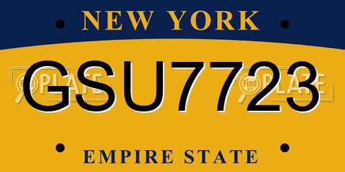 GSU7723 New York License Plate