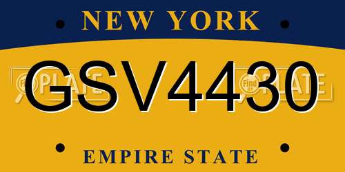 GSV4430 New York License Plate