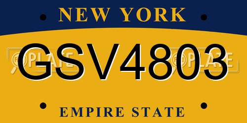 GSV4803 New York License Plate