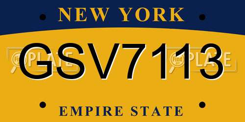 GSV7113 New York License Plate