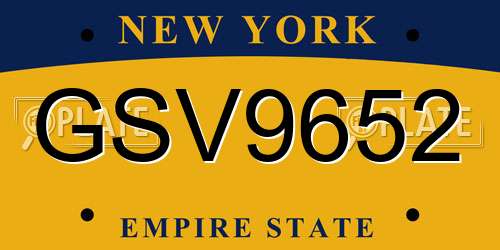 GSV9652 New York License Plate