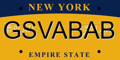 GSVABAB New York License Plate