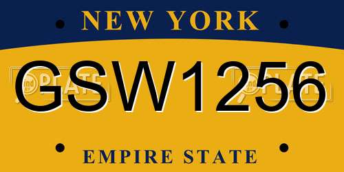 GSW1256 New York License Plate