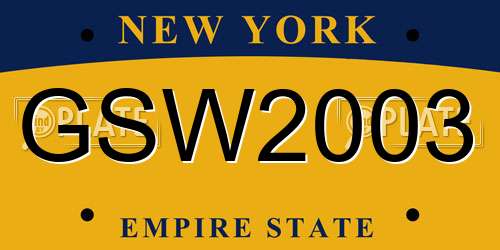 GSW2003 New York License Plate