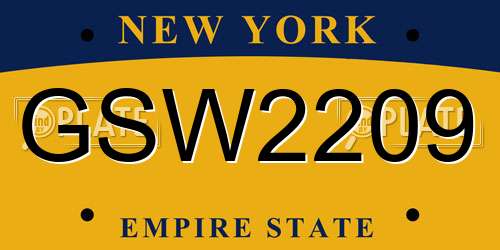 GSW2209 New York License Plate