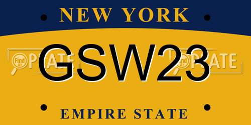 GSW23 New York License Plate