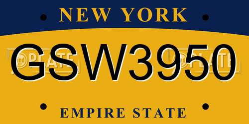 GSW3950 New York License Plate