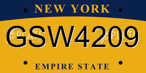 GSW4209 New York License Plate