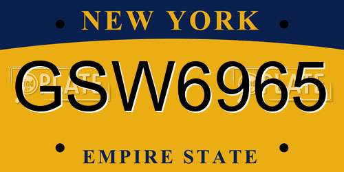 GSW6965 New York License Plate