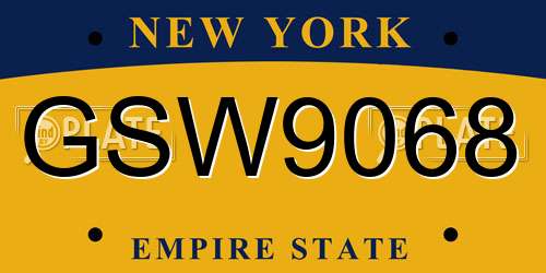 GSW9068 New York License Plate