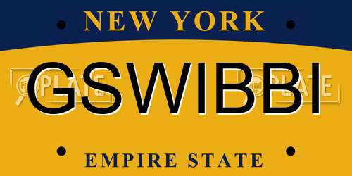 GSWIBBI New York License Plate