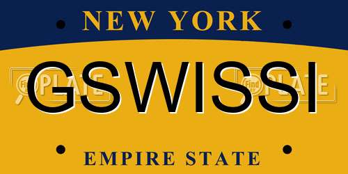 GSWISSI New York License Plate