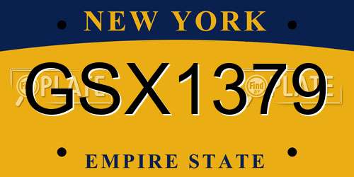 GSX1379 New York License Plate
