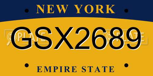 GSX2689 New York License Plate