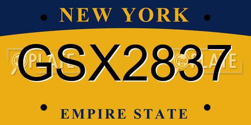 GSX2837 New York License Plate
