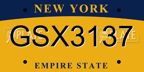 GSX3137 New York License Plate