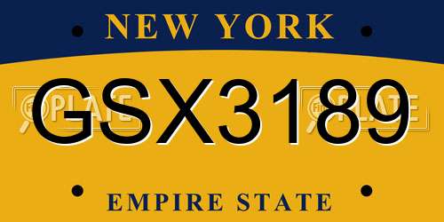 GSX3189 New York License Plate