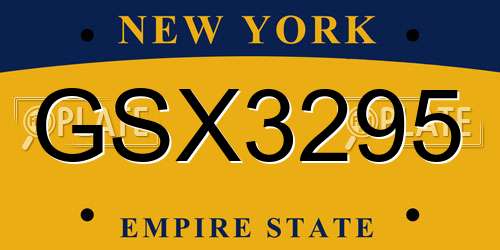 GSX3295 New York License Plate