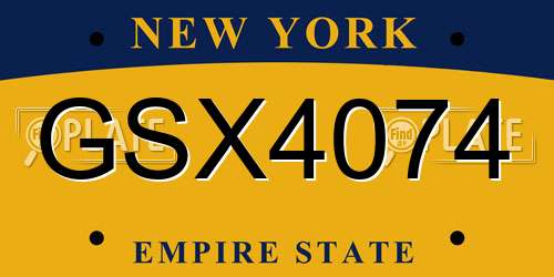 GSX4074 New York License Plate