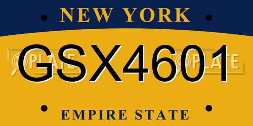 GSX4601 New York License Plate