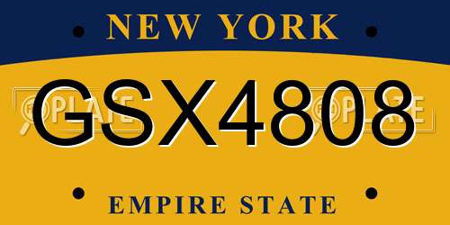 GSX4808 New York License Plate