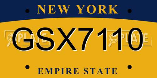 GSX7110 New York License Plate