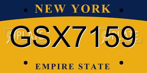 GSX7159 New York License Plate