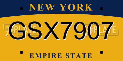GSX7907 New York License Plate