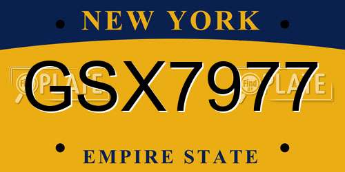 GSX7977 New York License Plate