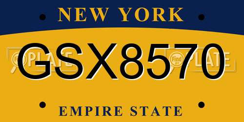GSX8570 New York License Plate