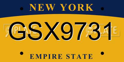 GSX9731 New York License Plate