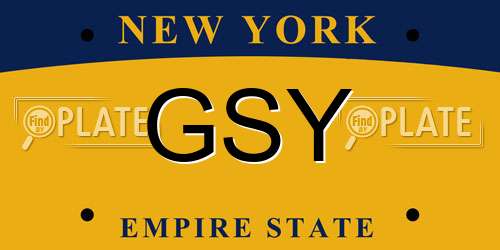 GSY New York License Plate