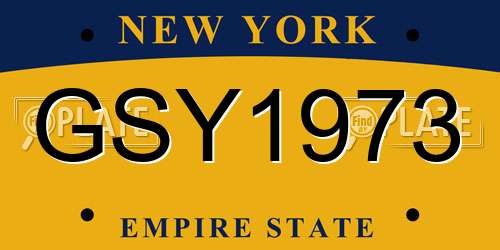 GSY1973 New York License Plate
